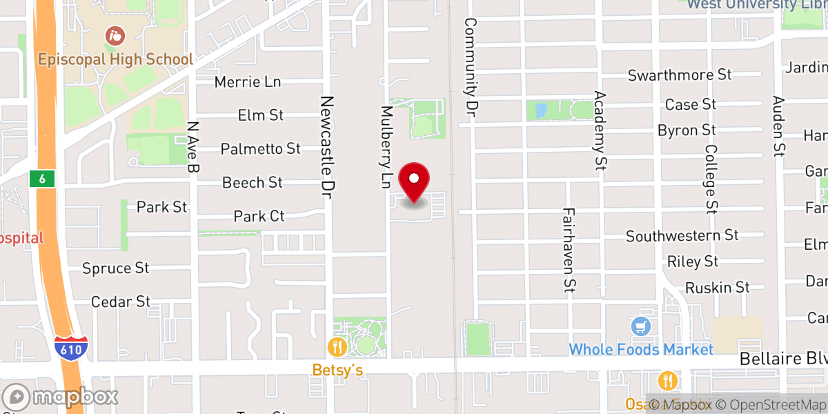 Map showing location of St. Mark Coptic Orthodox Church of Houston