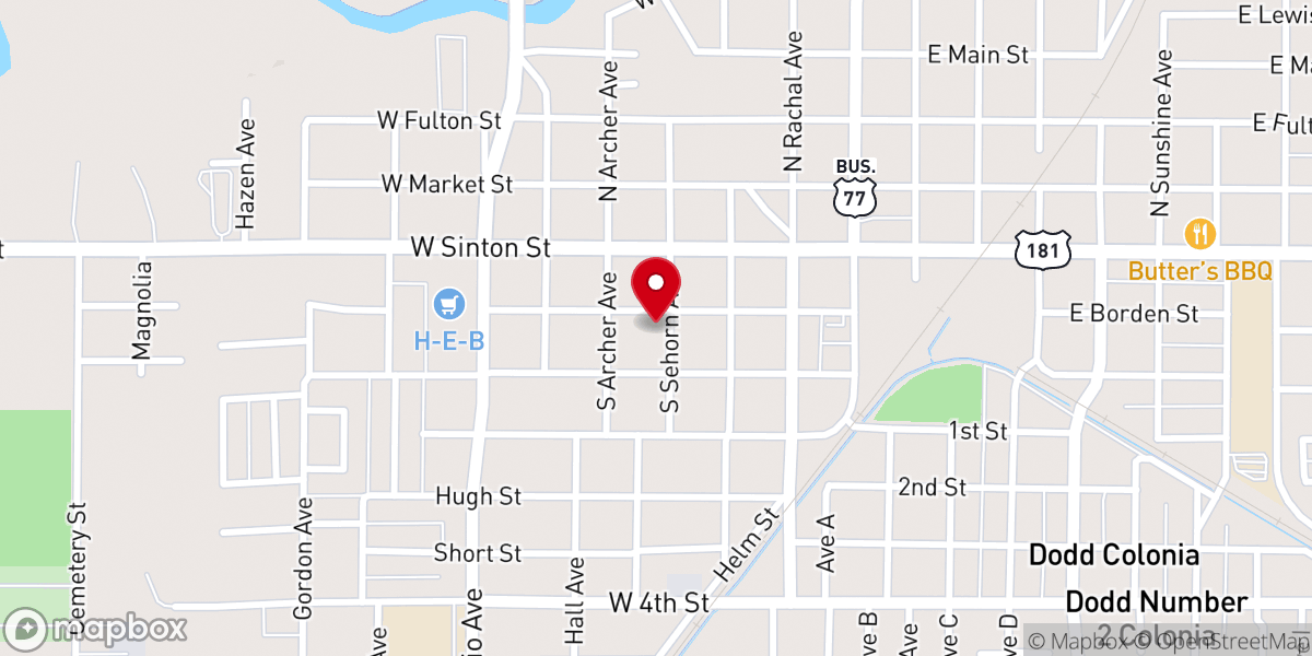Map showing location of Borden Street Church of Christ
