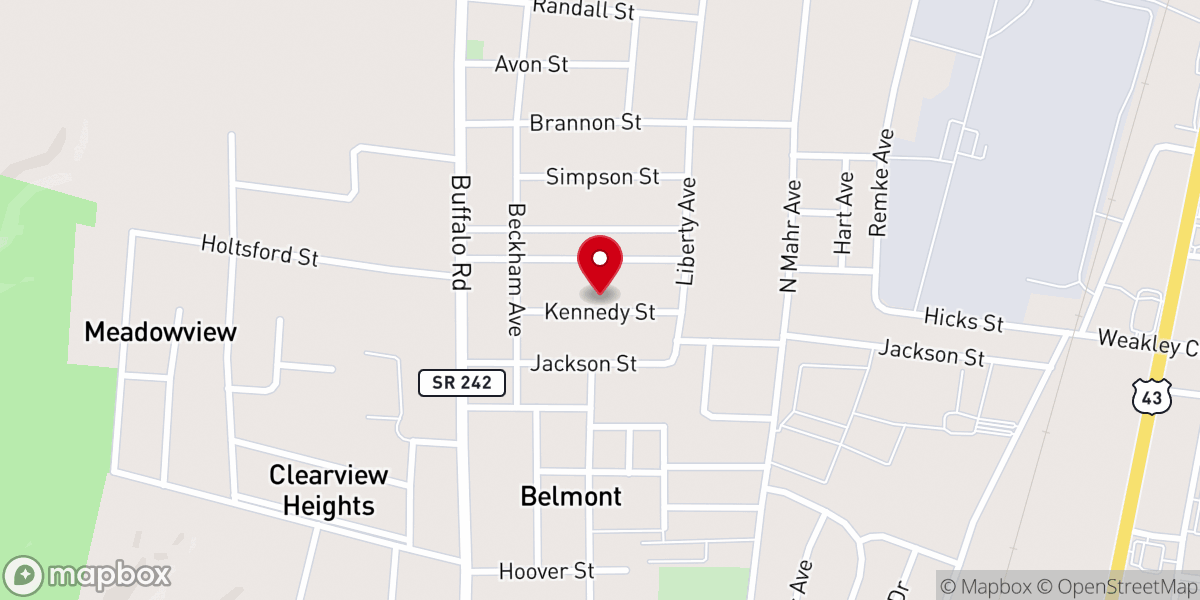 Map showing location of Meadowview Baptist Church