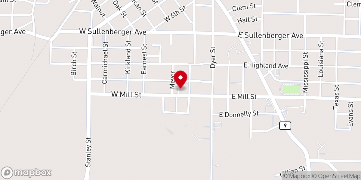 Map showing location of Ouachita Church
