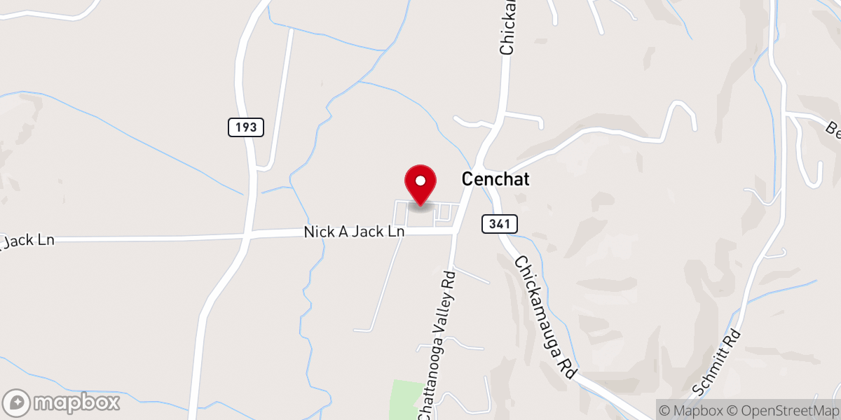 Map showing location of Dry Valley Church