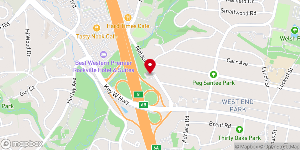 Map showing location of First Church of Christ, Scientist, Rockville, MD