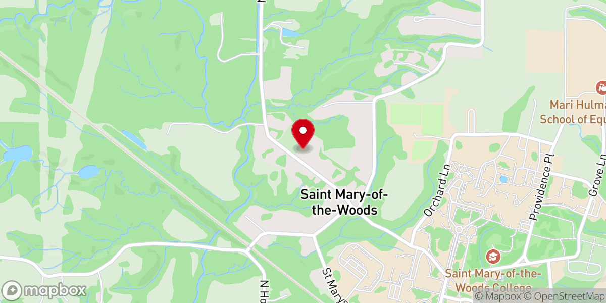 Map showing location of St. Mary-of-the-Woods Village Church