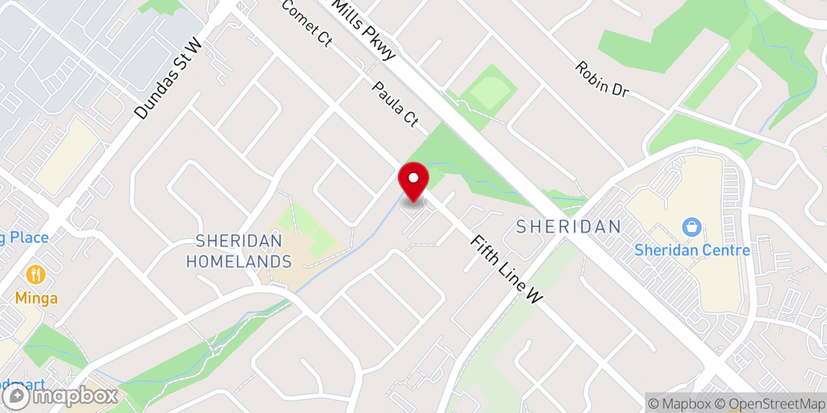 Map showing location of Sheridan Park Family Church