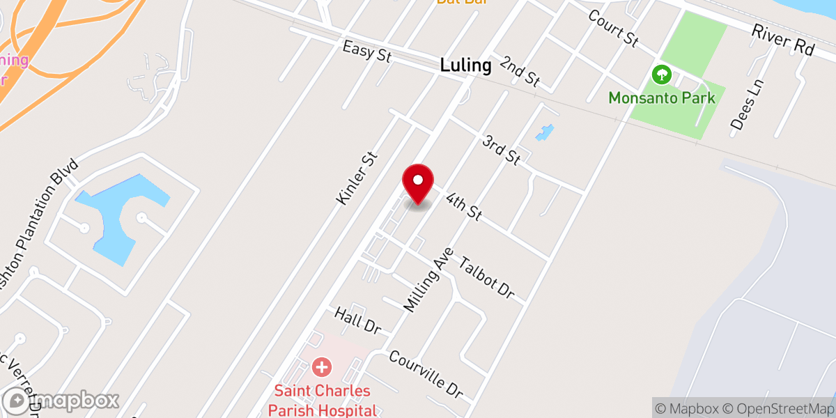 Map showing location of Let's Work! River Parishes - Luling Office
