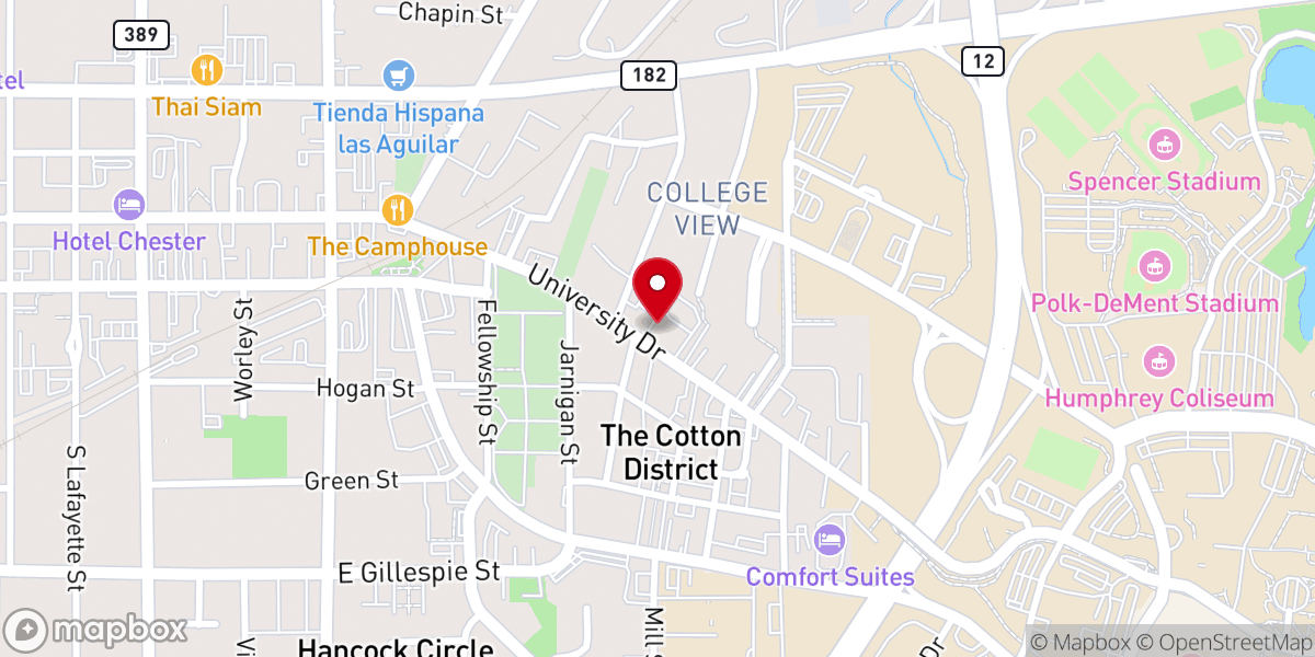Map showing location of Cowbell Catholic MSSTATE