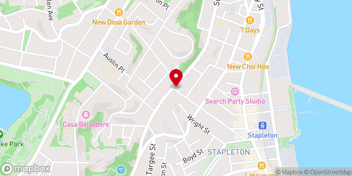 Map showing location of Trinity Lutheran Church, Staten Island