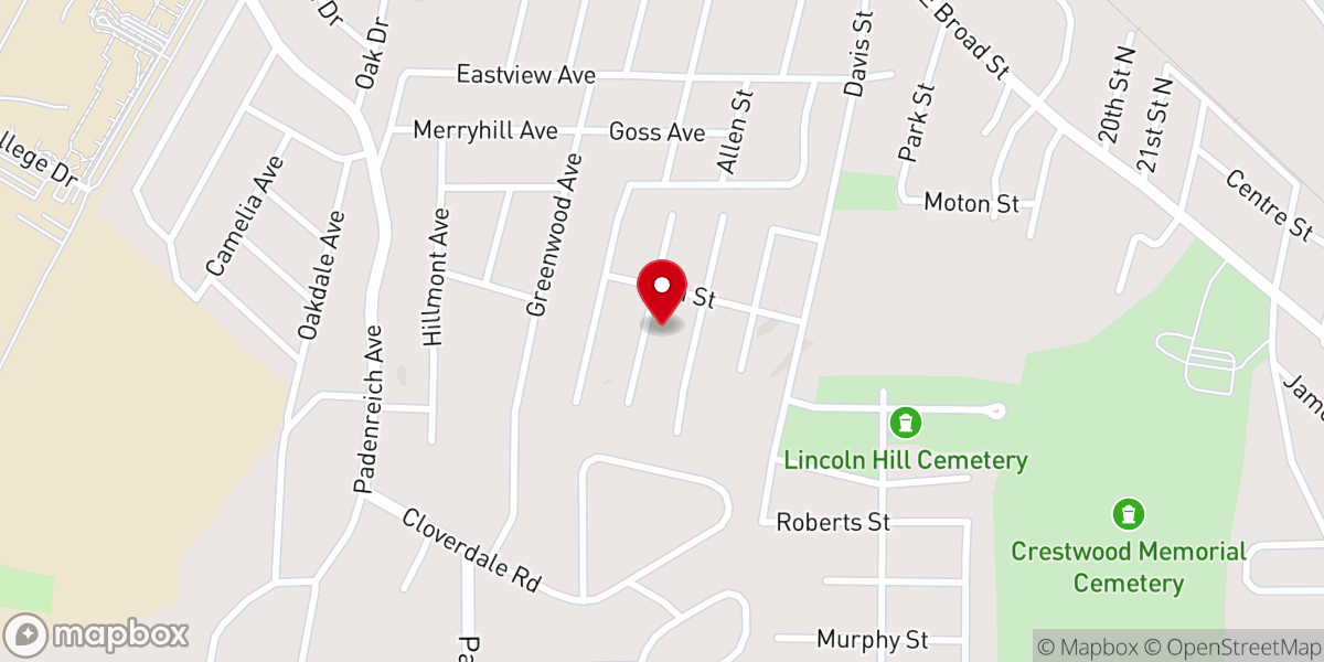 Map showing location of Mt Zion Baptist Church