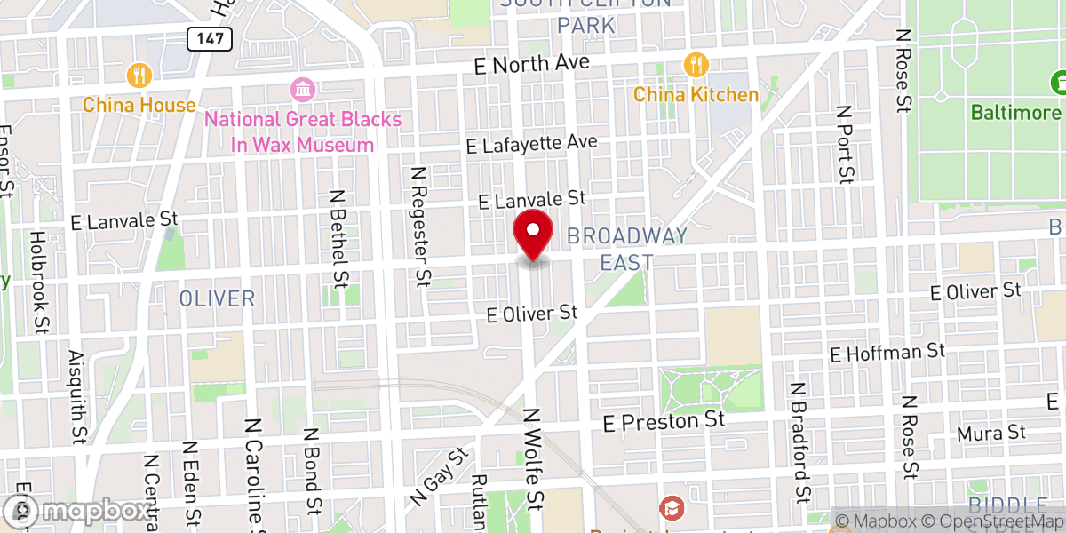 Map showing location of St Paul Community Baptist Church
