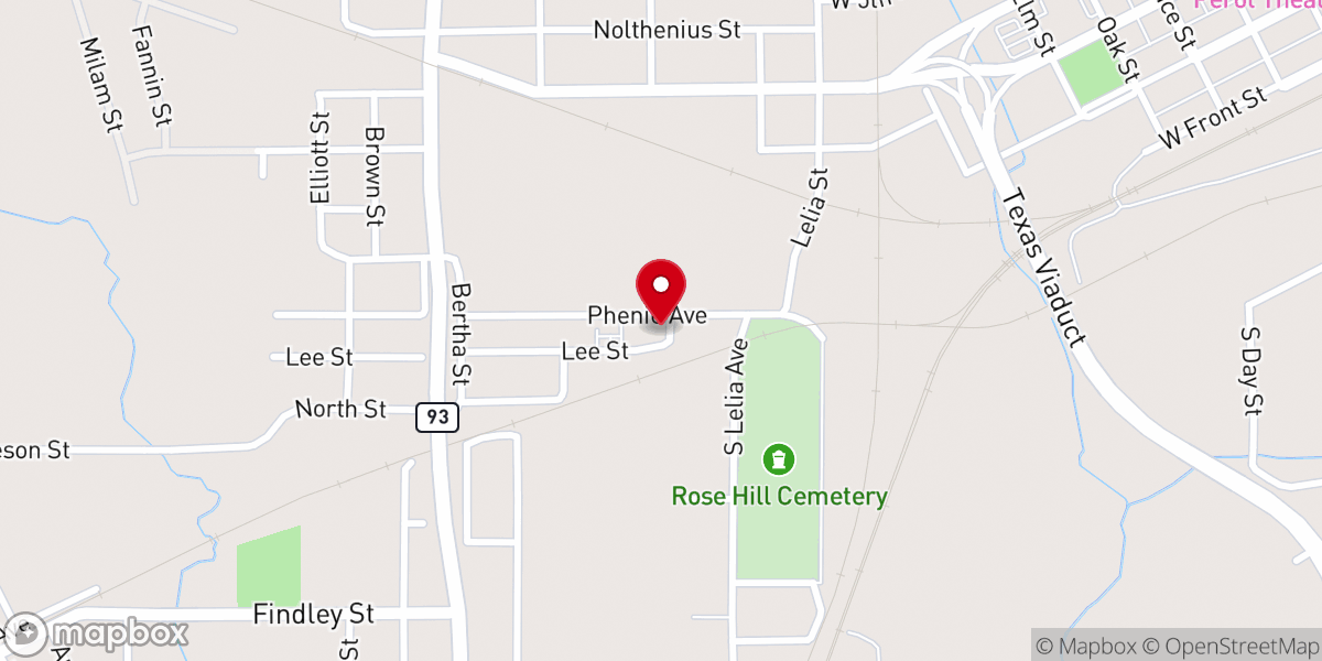 Map showing location of New Hope Baptist Church