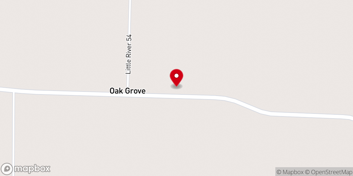 Map showing location of Oak Grove Church of Christ