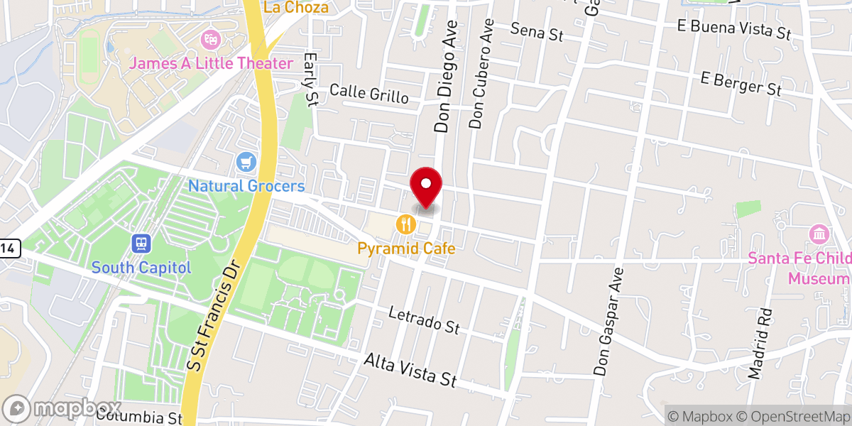 Map showing location of Santa Fe First Church of the Nazarene