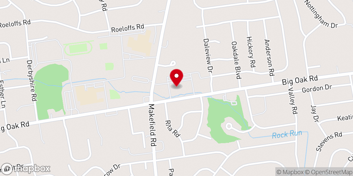 Map showing location of St. John the Evangelist Catholic Church