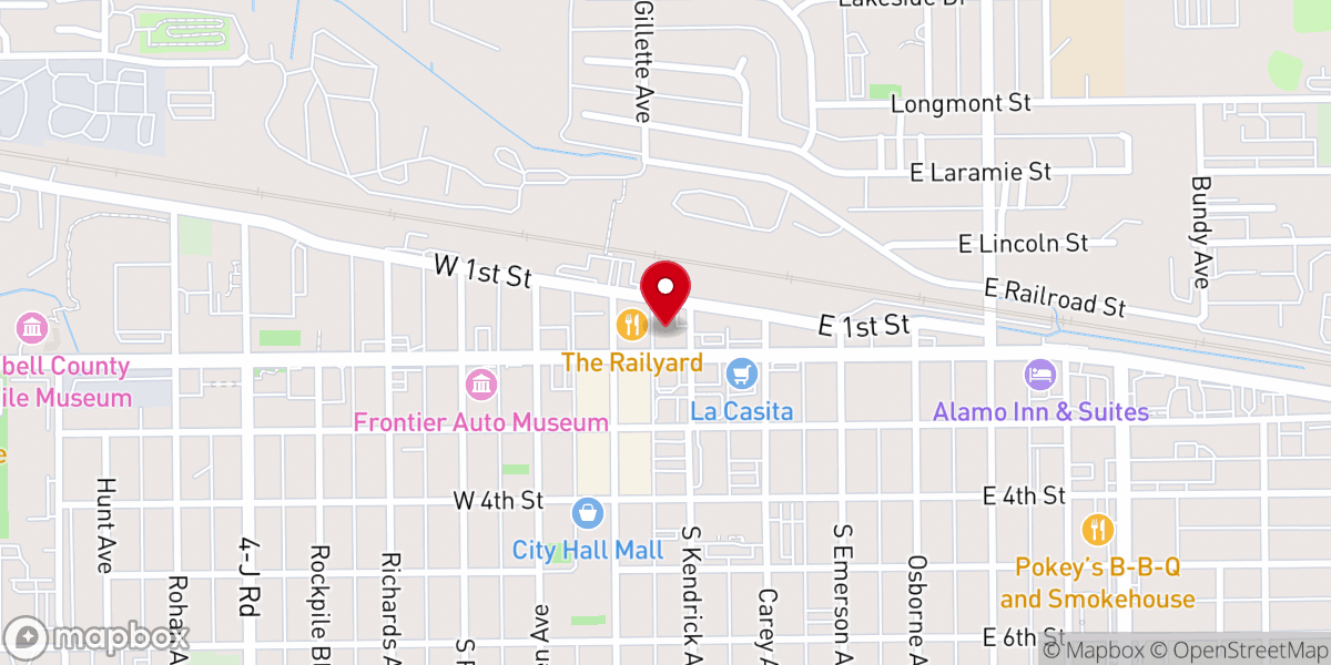 Map showing location of Sunrise Worship Center