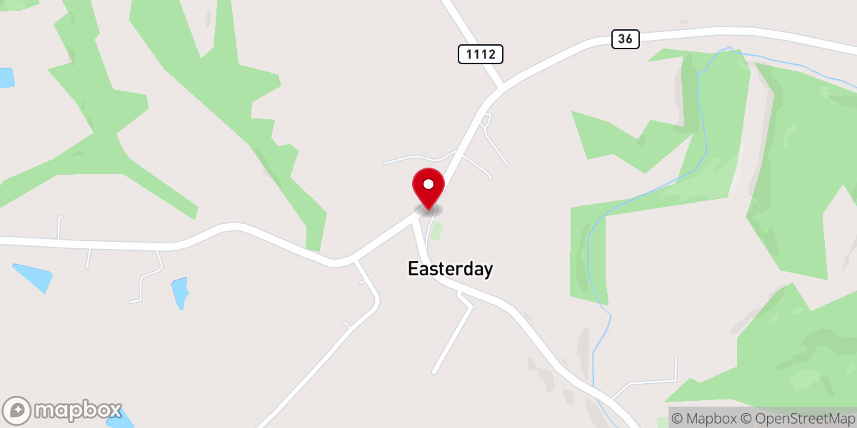 Map showing location of Whites Run Baptist