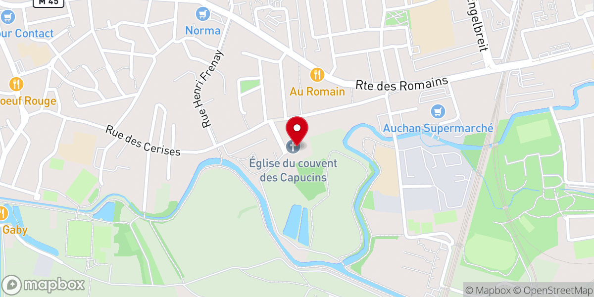 Map showing location of Couvent des pères capucins