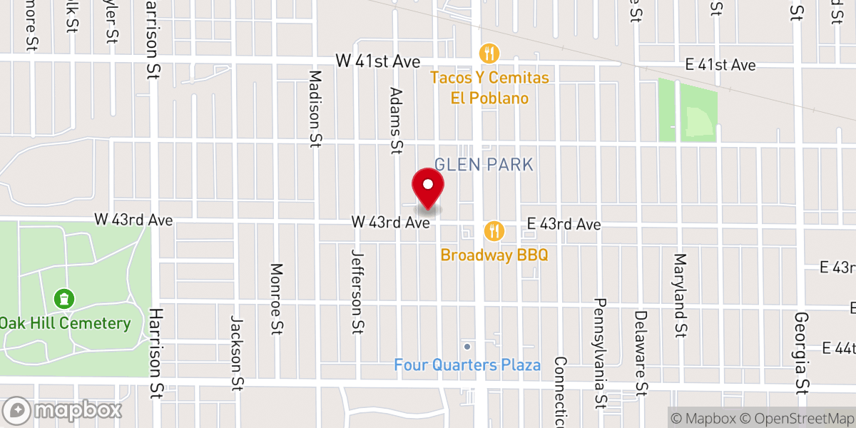 Map showing location of Bethel Temple Church of God