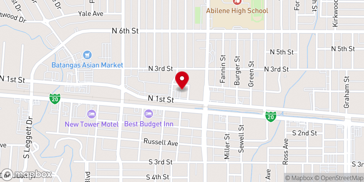 Map showing location of Abilene Christian Center
