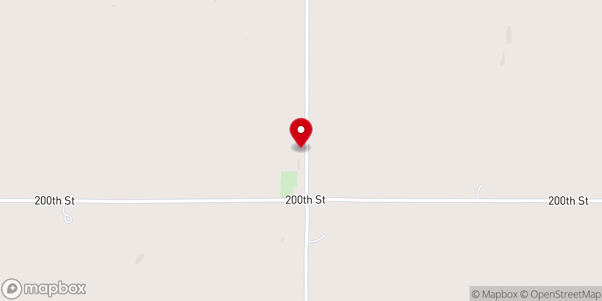 Map showing location of Ebenezer Lutheran Church