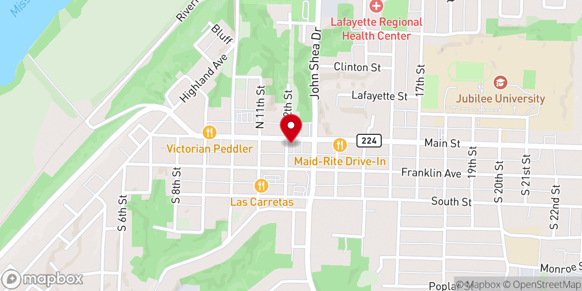 Map showing location of Second Missionary Baptist Church