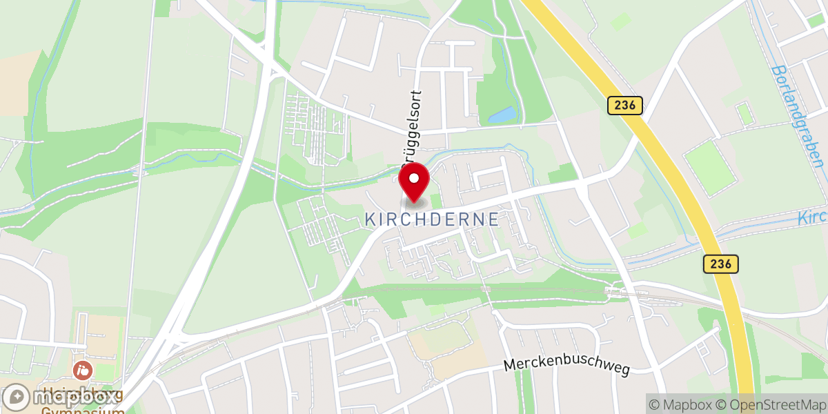 Map showing location of St. Dionysiuskirche, Kirchderne - Ev. Friedenskirchengemeinde Dortmund-Nordost