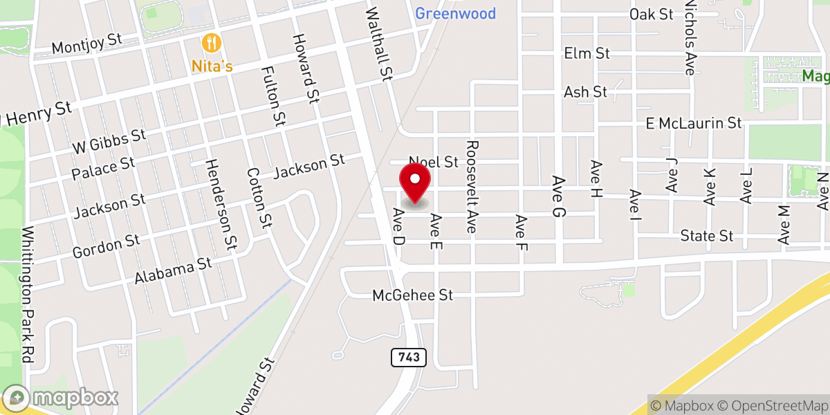 Map showing location of Strangers Home Baptist Church