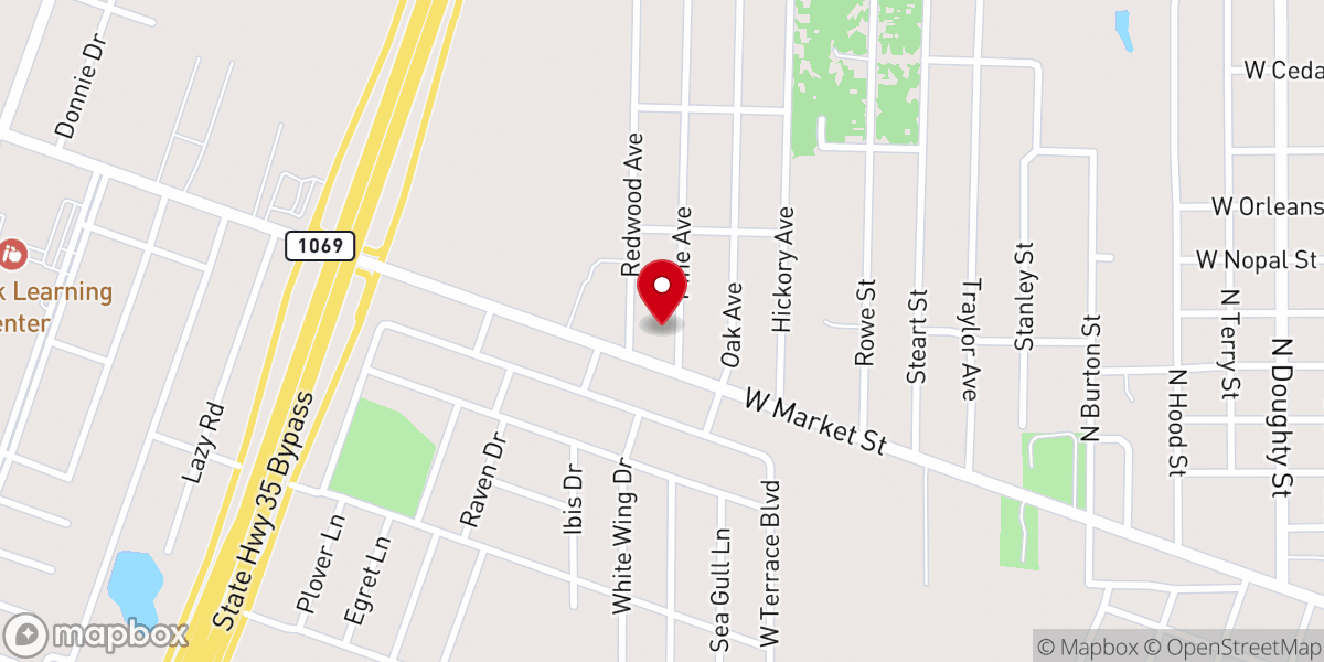Map showing location of Peace Lutheran Church