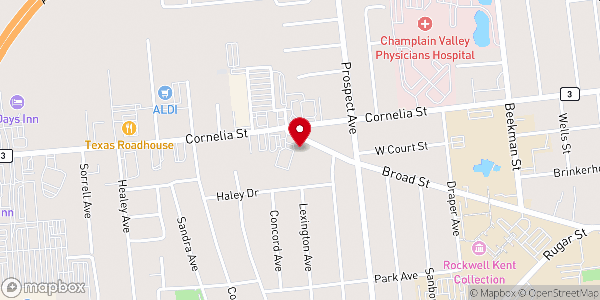 Map showing location of Church of the Nazarene