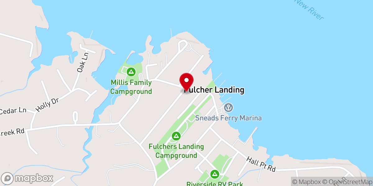 Map showing location of Sneads Ferry Pentecostal Holiness Church