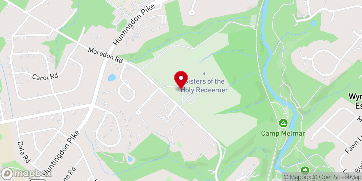Map showing location of Redeemer Sisters' Chapel
