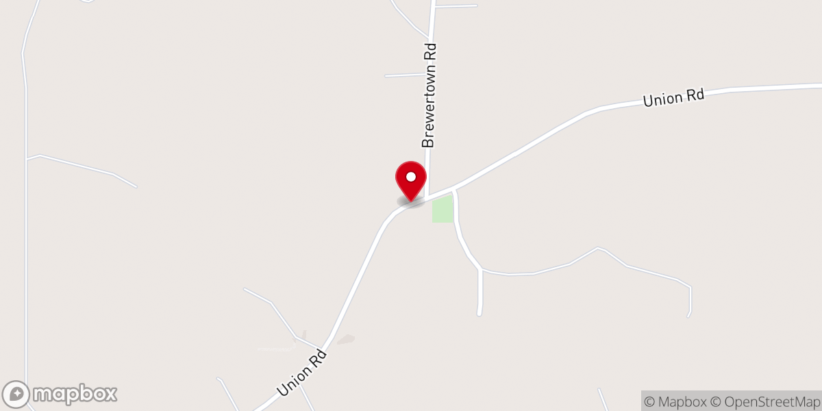 Map showing location of Fellowship Free Will Baptist Church