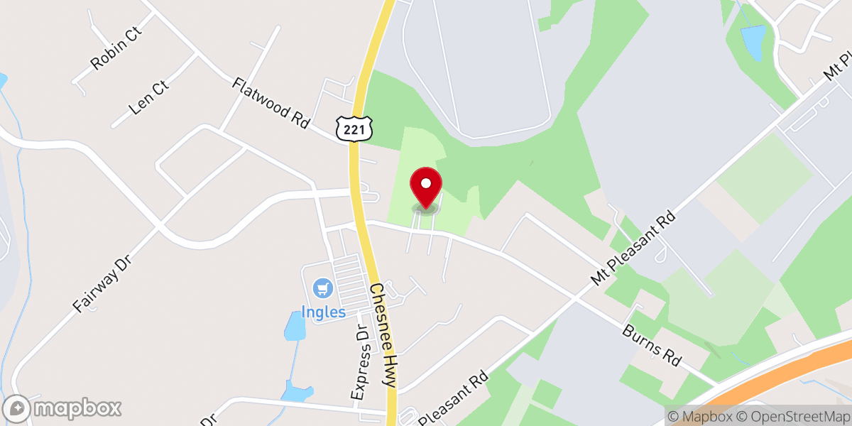 Map showing location of Peach Valley Baptist Church