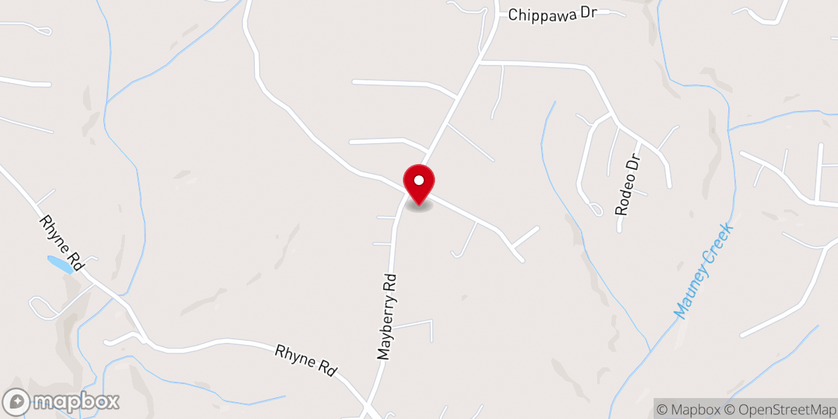 Map showing location of New Faith Baptist Church