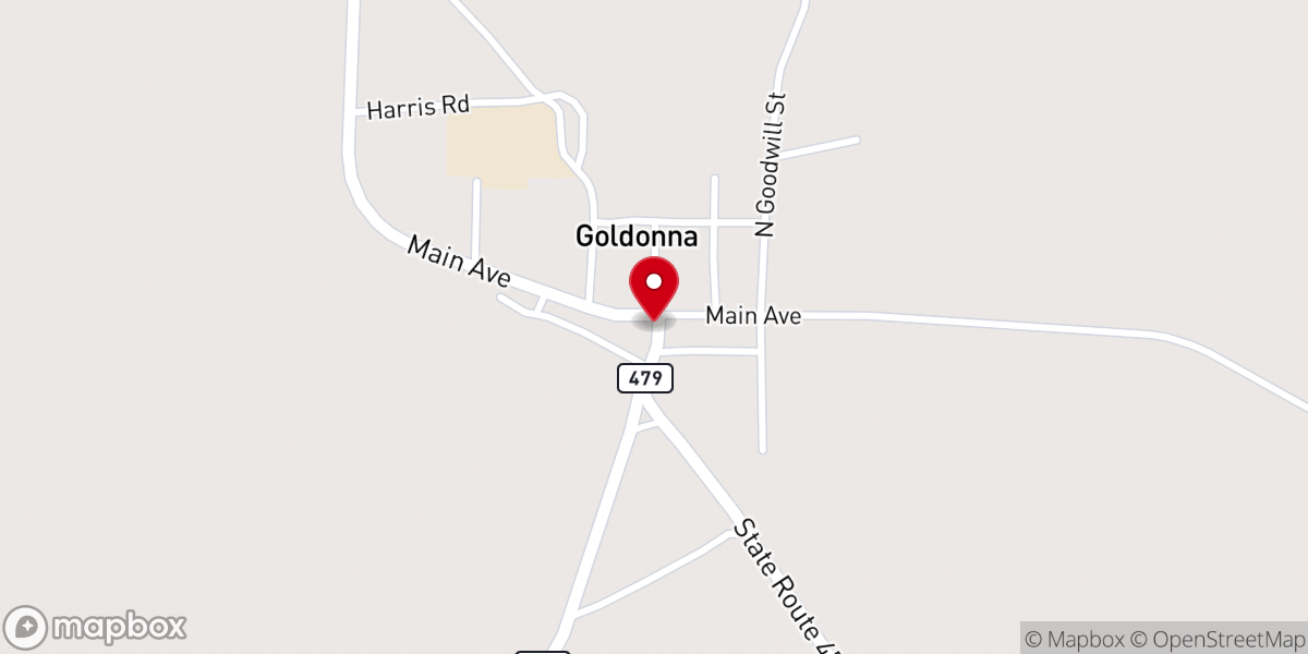 Map showing location of Goldonna Family Church