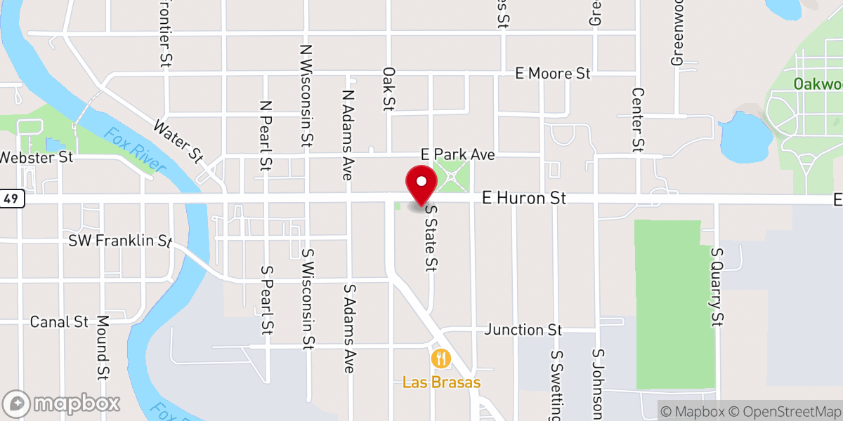 Map showing location of Trinity Lutheran Church