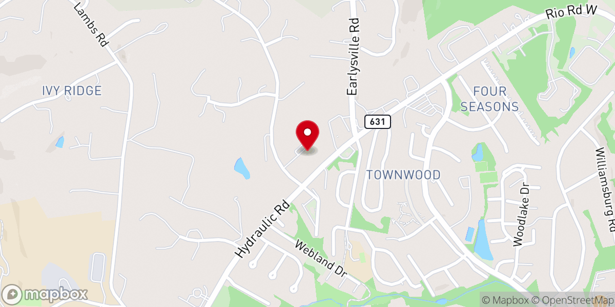 Map showing location of Albemarle Baptist Church