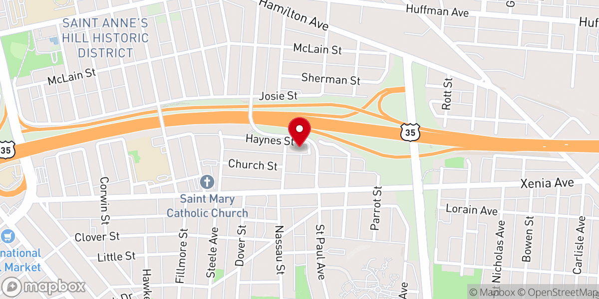 Map showing location of Haynes Street Church of Christ