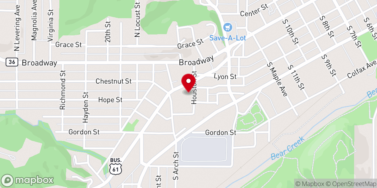 Map showing location of Mission 180 Ministry