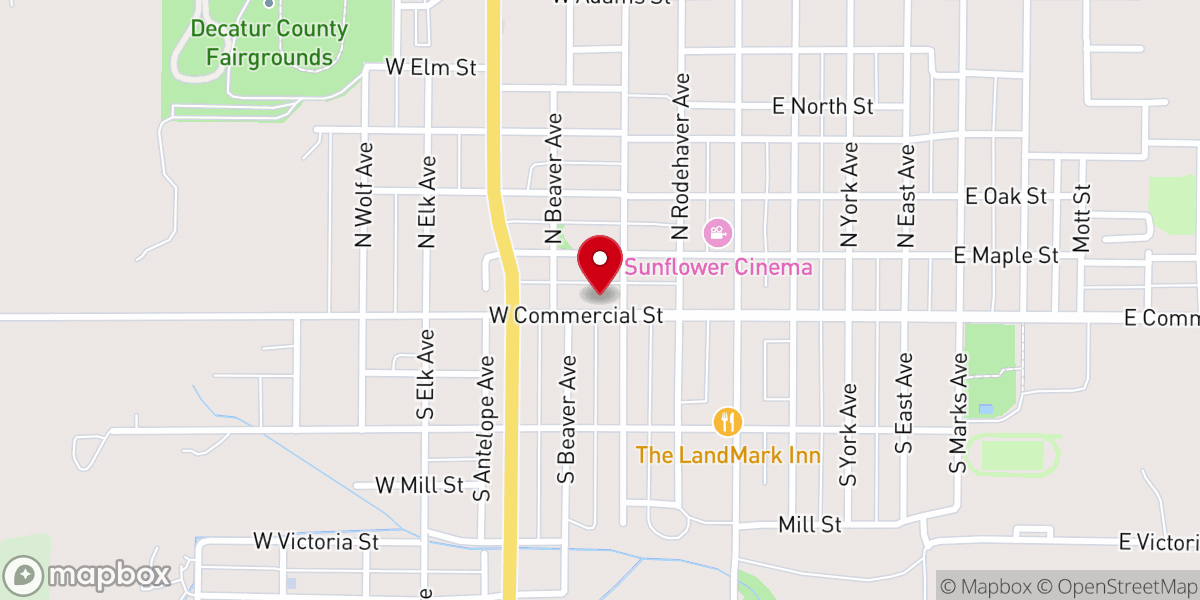 Map showing location of Oberlin United Methodist Church