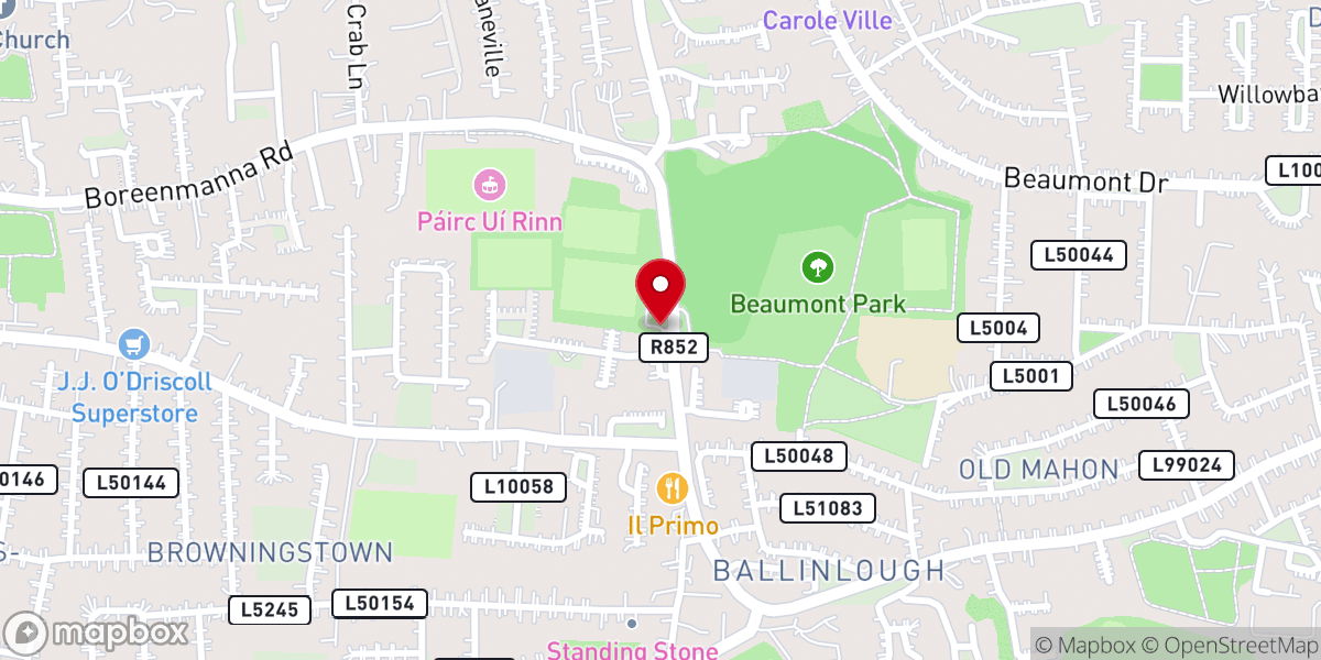 Map showing location of Cork Constitution FC