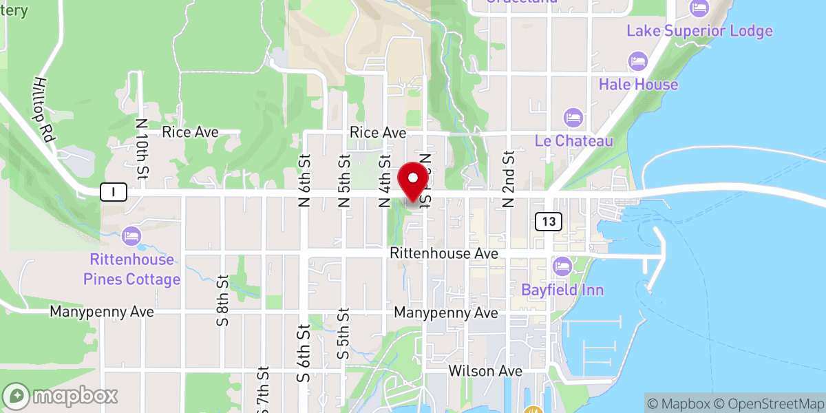 Map showing location of Bayfield Presbyterian Church