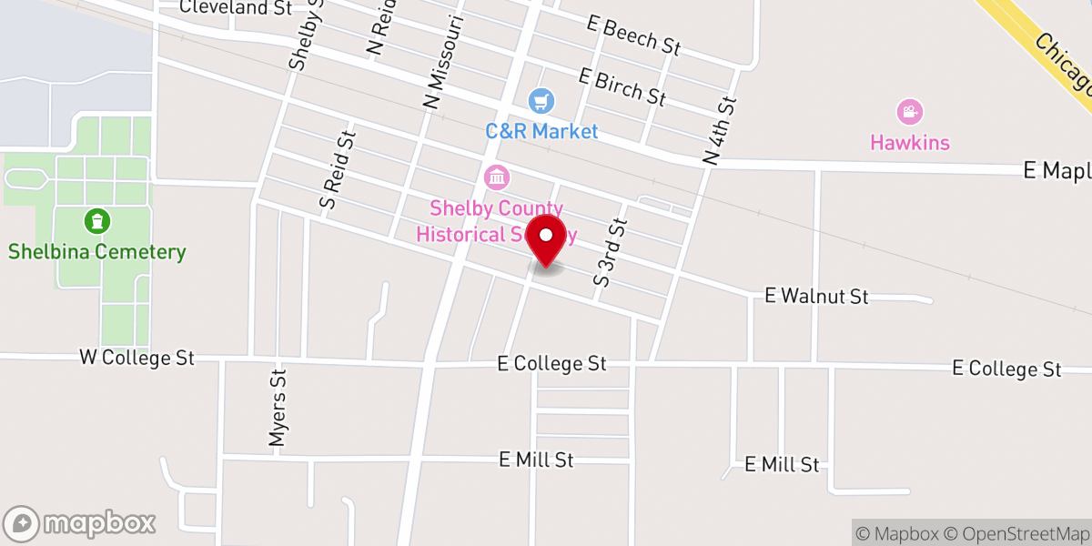 Map showing location of Free Methodist Church
