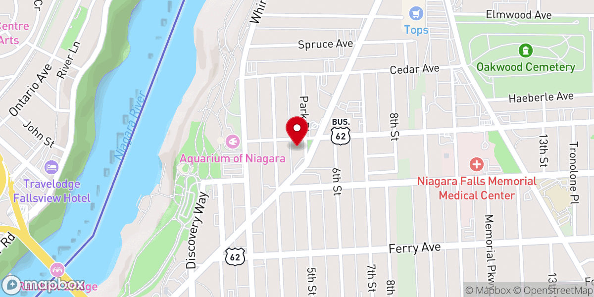 Map showing location of Catholic Charities