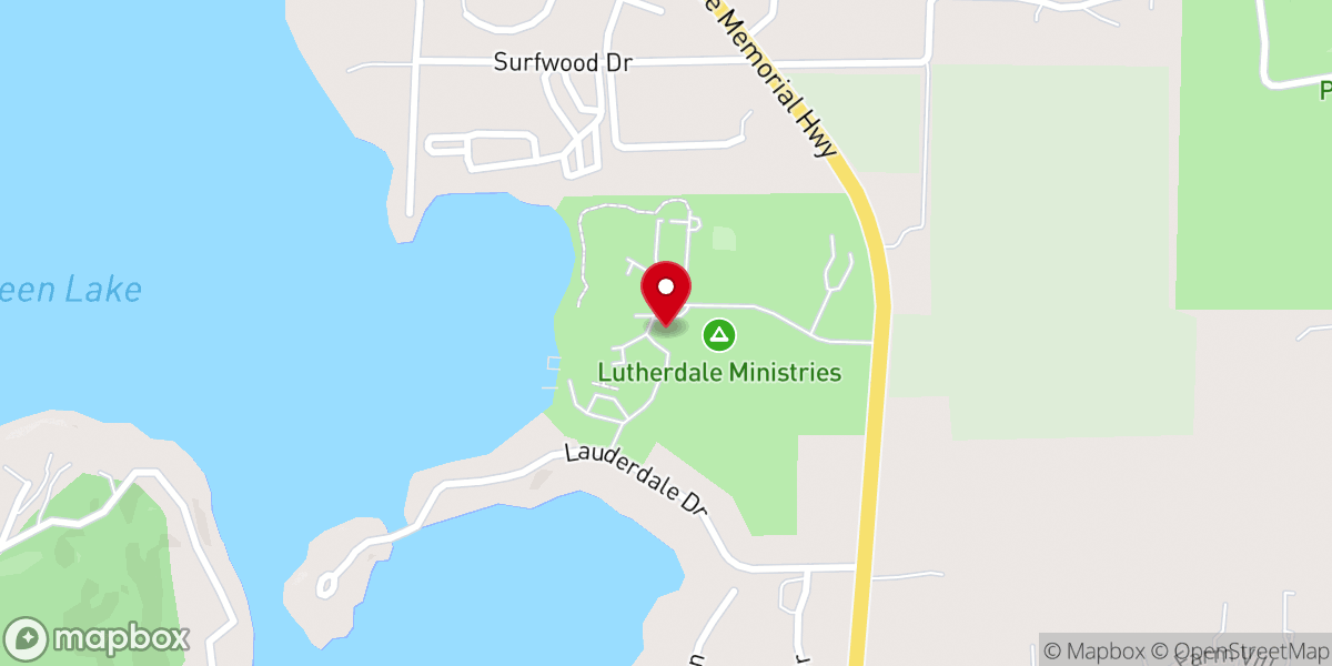Map showing location of Lutherdale