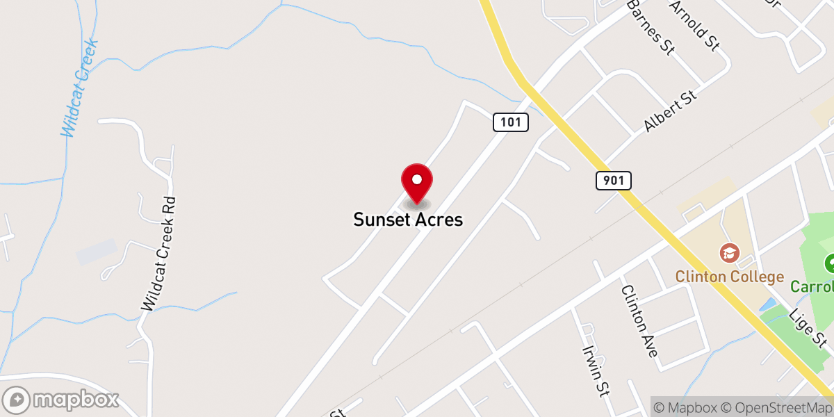 Map showing location of Mount Olive United Methodist Church