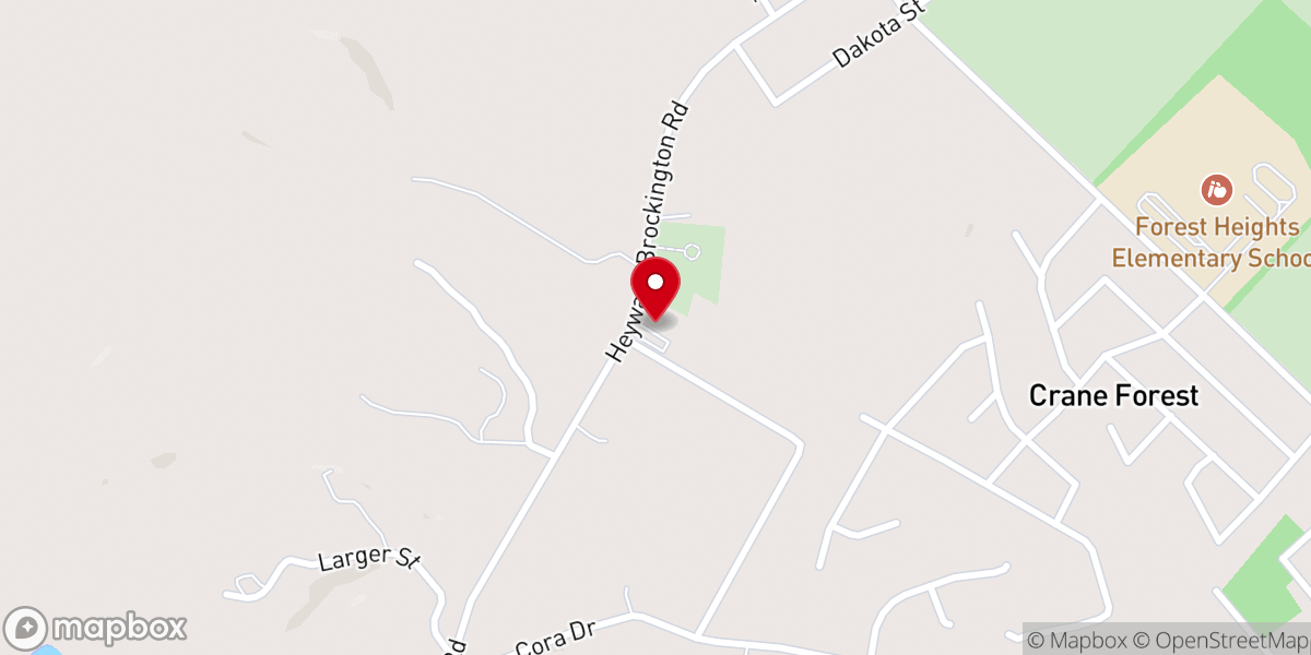 Map showing location of Temple Zion Baptist Church