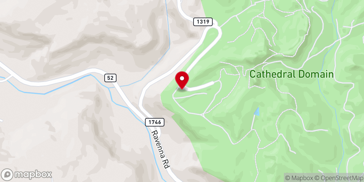 Map showing location of Cathedral Domain Camp & Retreat Center