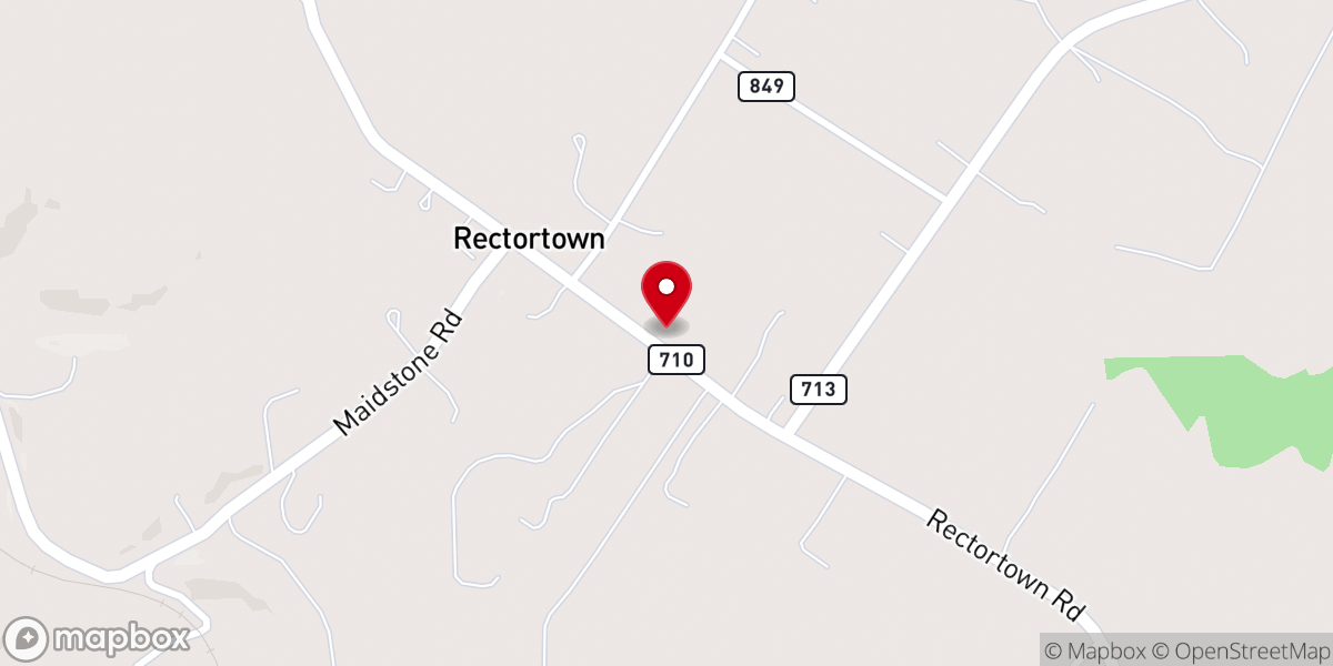 Map showing location of Rectortown United Methodist Church