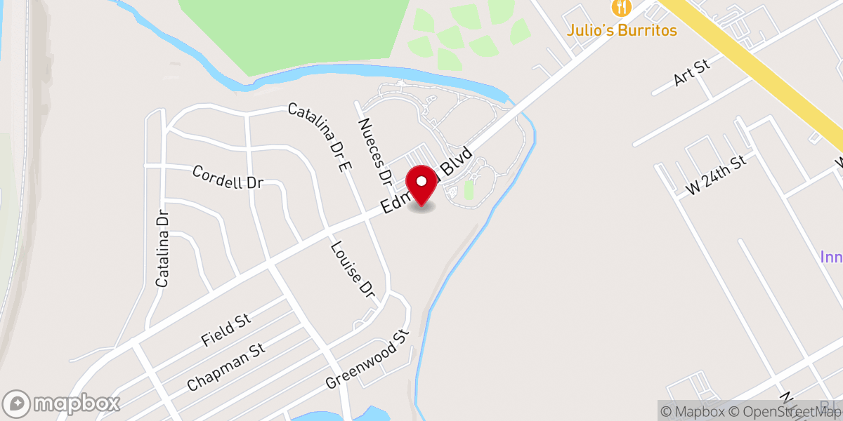 Map showing location of Edmund Boulevard Baptist Church