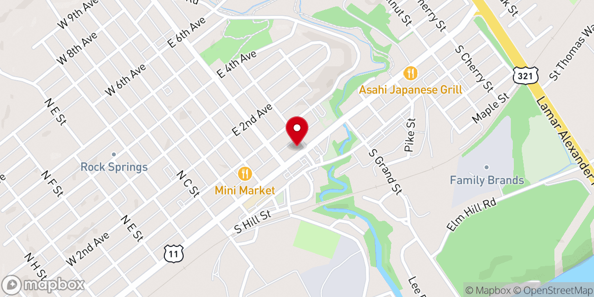 Map showing location of Local Church of Lenoir City